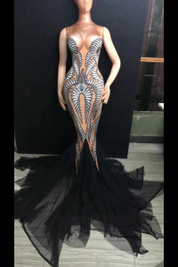 SW017 Black and White Stage Dress